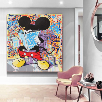 Graffiti Mickey Mouse Canvas Wall Art –Graffiti Inspired Wall Art for Modern Interiors - Mycanvart 