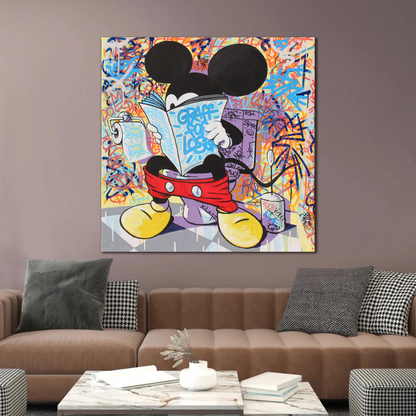 Graffiti Mickey Mouse Canvas Wall Art –Graffiti Inspired Wall Art for Modern Interiors - Mycanvart 