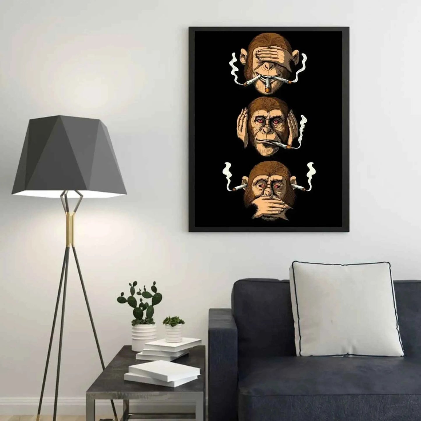 Funny 3 Wise Monkeys Canvas Print