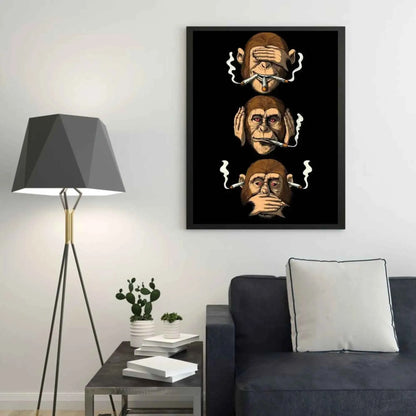 Funny 3 Wise Monkeys Canvas Print