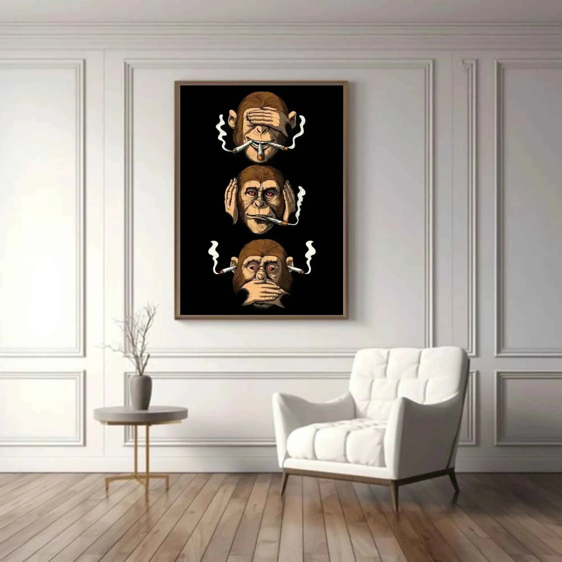Funny 3 Wise Monkeys Canvas Print