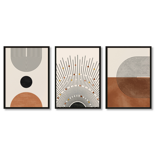 Set Of 3 Boho Minimalist Geometric