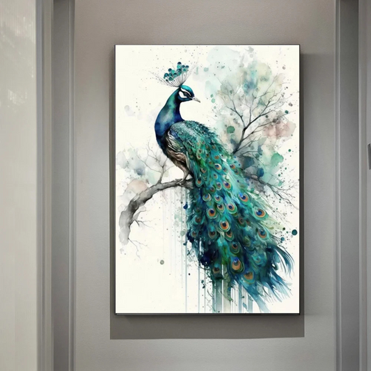 Peacock Artwork Painting for Luxury Home Decor - Mycanvart 