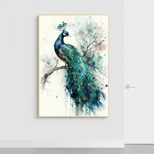 Peacock Artwork Painting for Luxury Home Decor - Mycanvart 