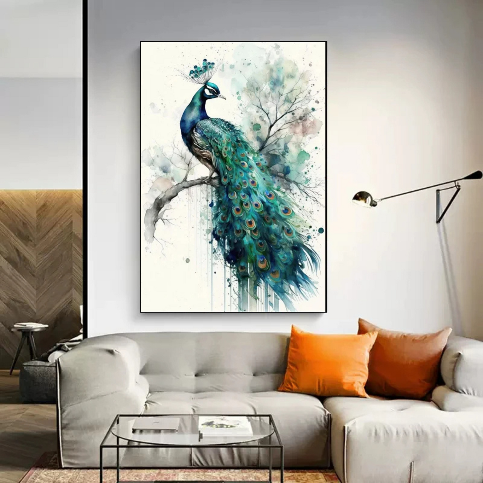 Peacock Artwork Painting for Luxury Home Decor - Mycanvart 