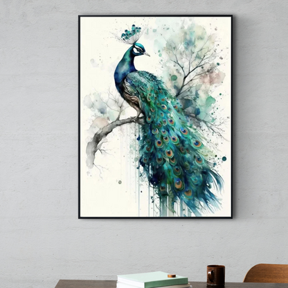Peacock Artwork Painting for Luxury Home Decor - Mycanvart 