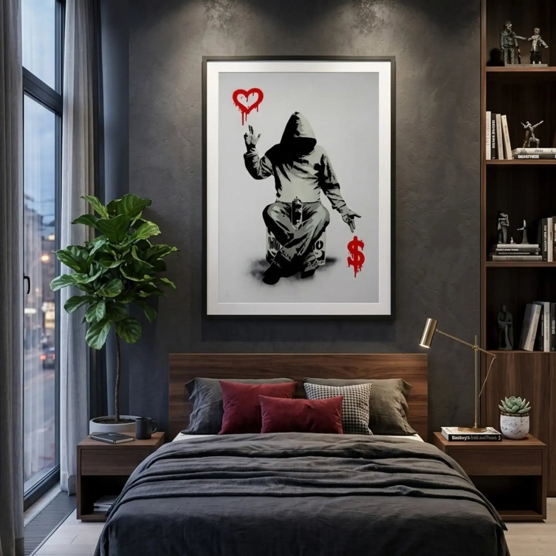 Banksy graffiti art - Hooded Figure