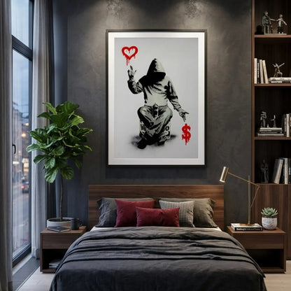 Banksy graffiti art - Hooded Figure