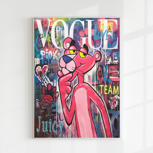 Vogue Pink Panther Wall Art - Trendy Pop Art Decor