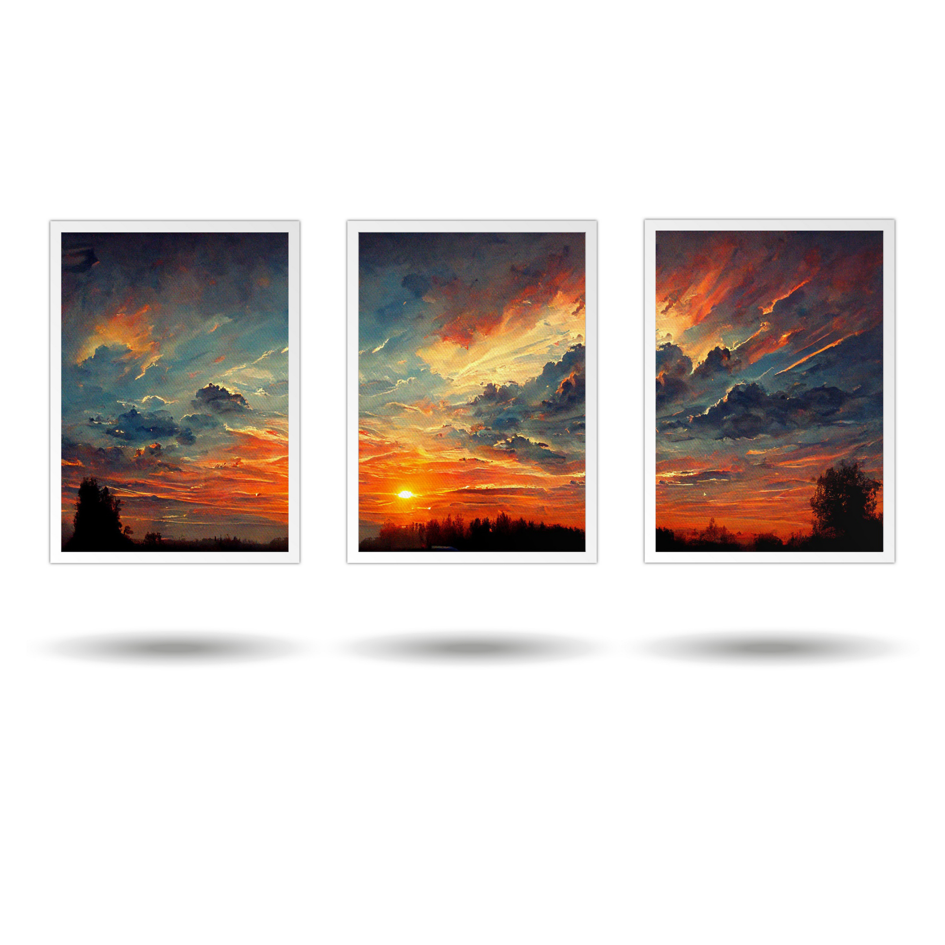 Sunset Glow 3-Piece Canvas Wall Art – Serene & Vibrant Modern Wall Art  Decor - Mycanvart 