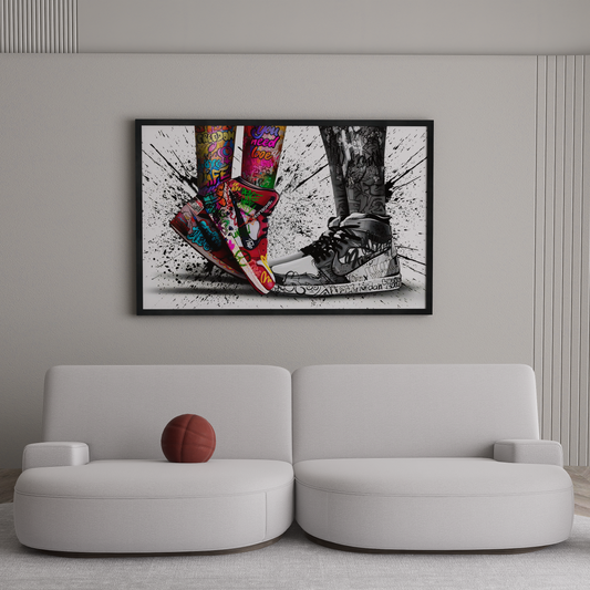 Sneaker Graffiti Canvas - Urban Street Art Print