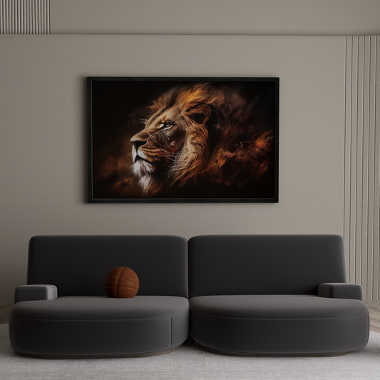 Majestic Lion Wall Art – Large Lion Artwork Canvas
