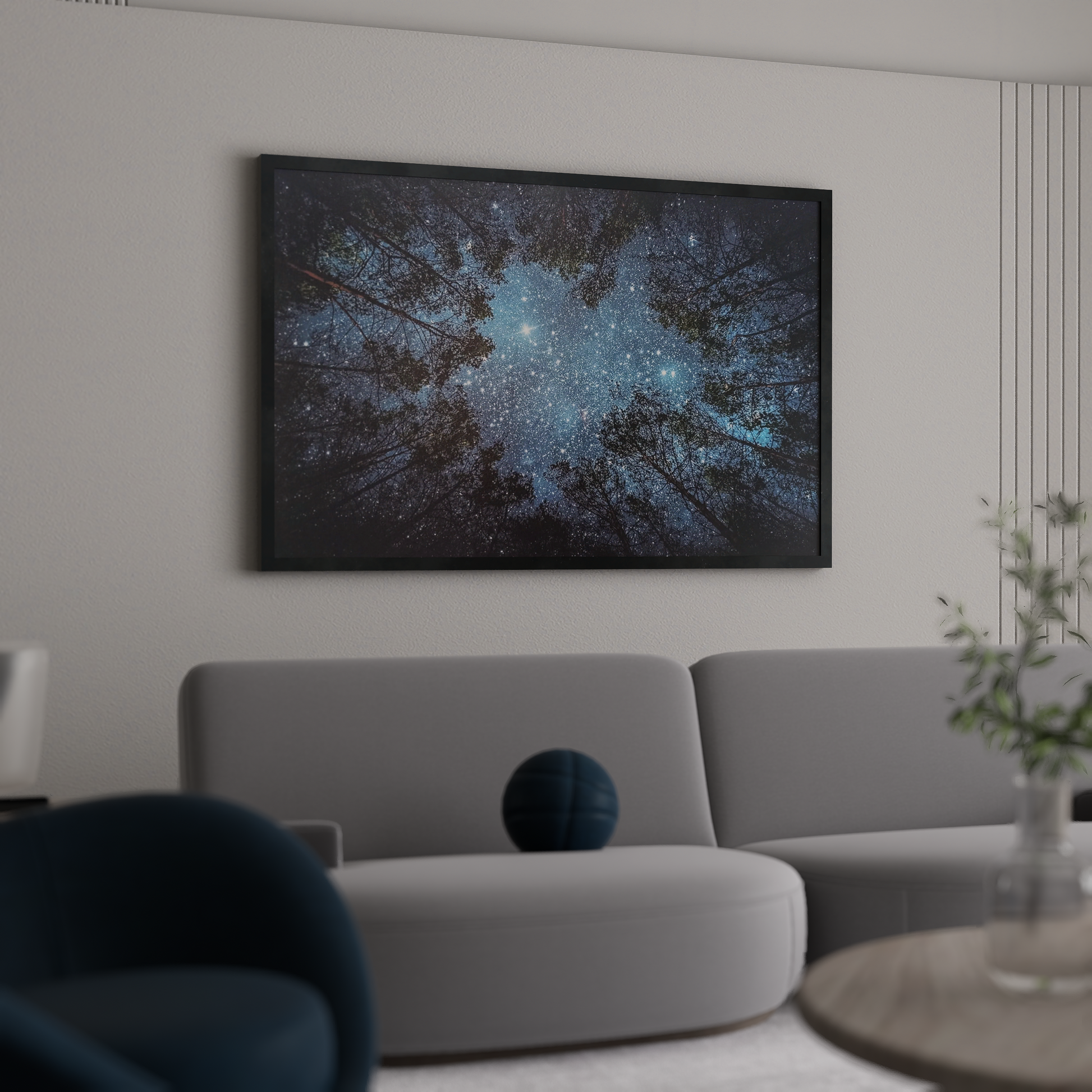 Starry Night Sky Forest Poster – Forest Night Stars Art