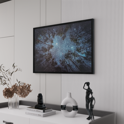 Starry Night Sky Forest Poster – Forest Night Stars Art