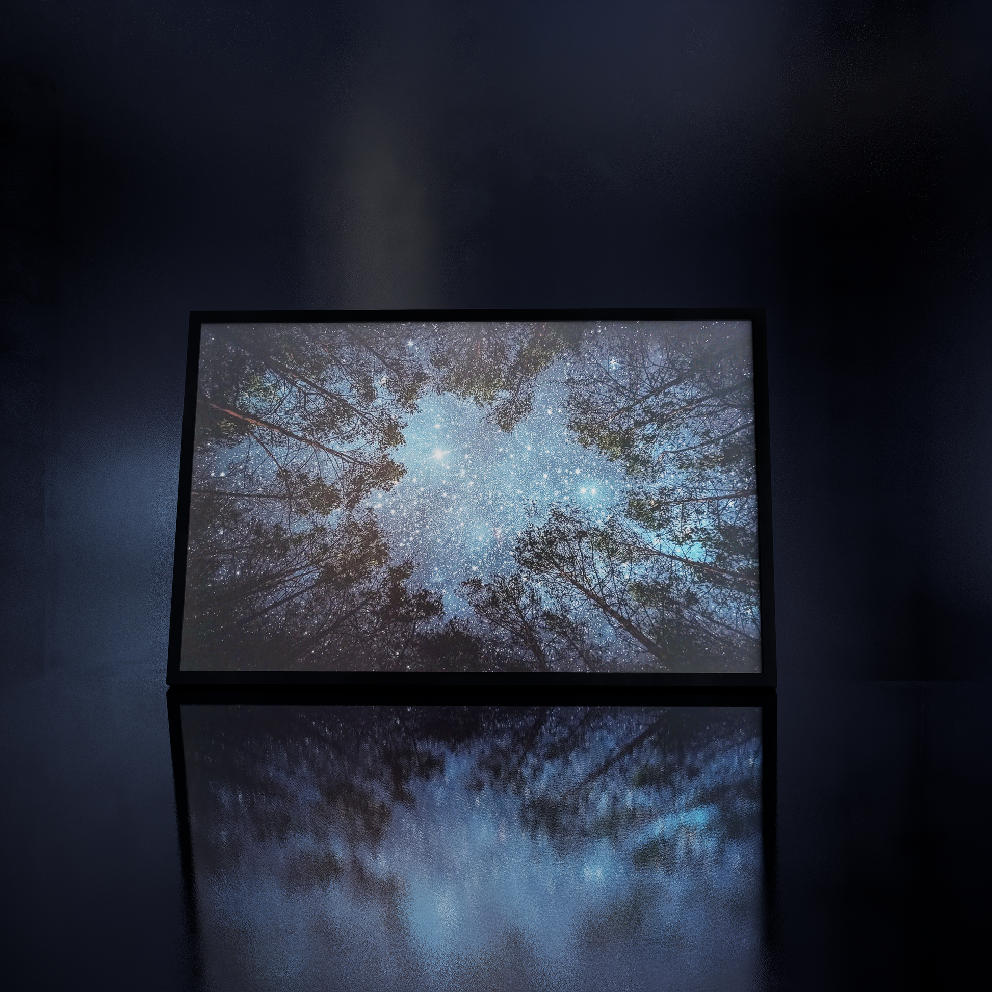 Starry Night Sky Forest Poster – Forest Night Stars Art
