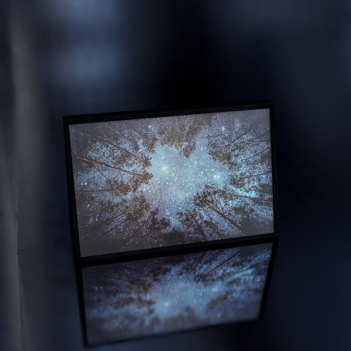 Starry Night Sky Forest Poster – Forest Night Stars Art