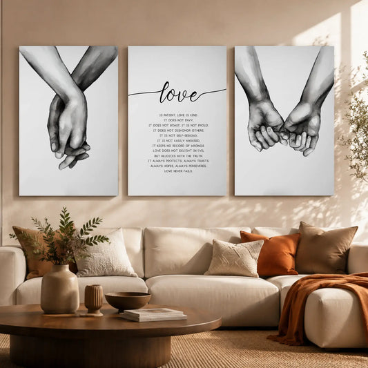 Love Quote Wall Art Set of 3