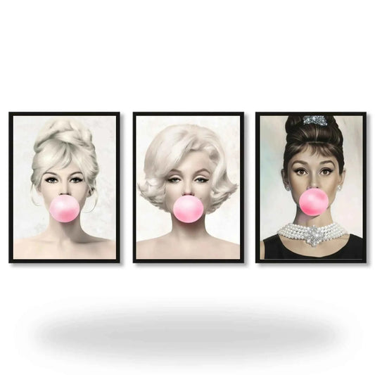 Set Of 3  Pop Art Stars