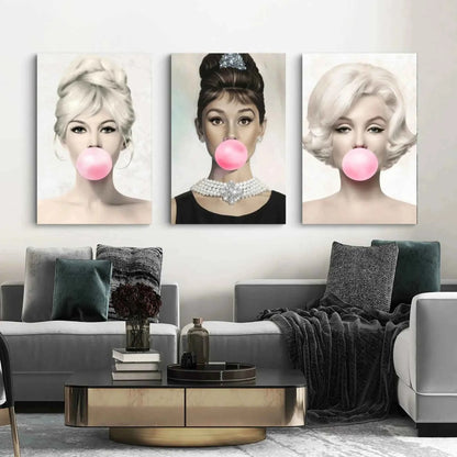 Set Of 3  Pop Art Stars