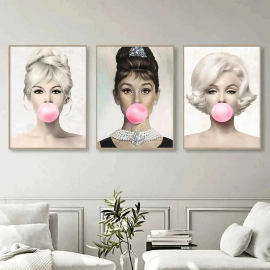 Set Of 3  Pop Art Stars