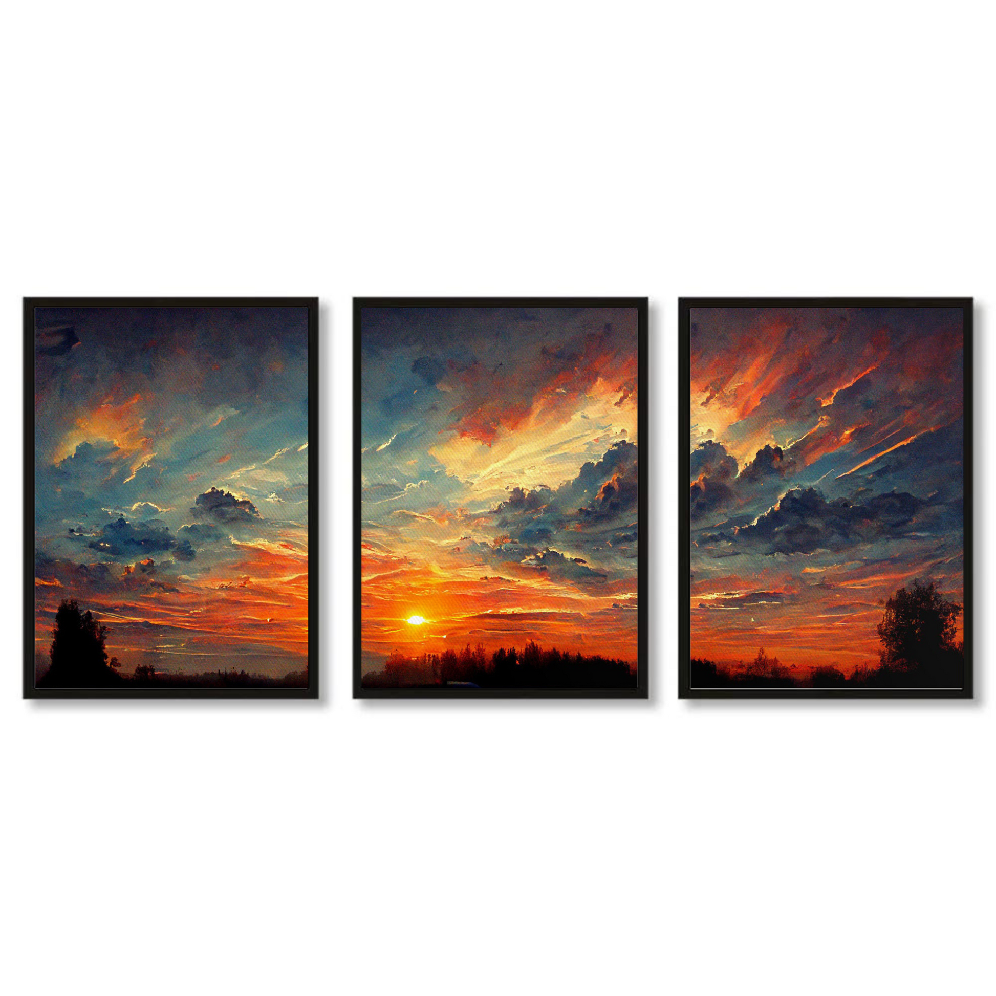 Sunset Glow 3-Piece Canvas Wall Art – Serene & Vibrant Modern Wall Art  Decor - Mycanvart 