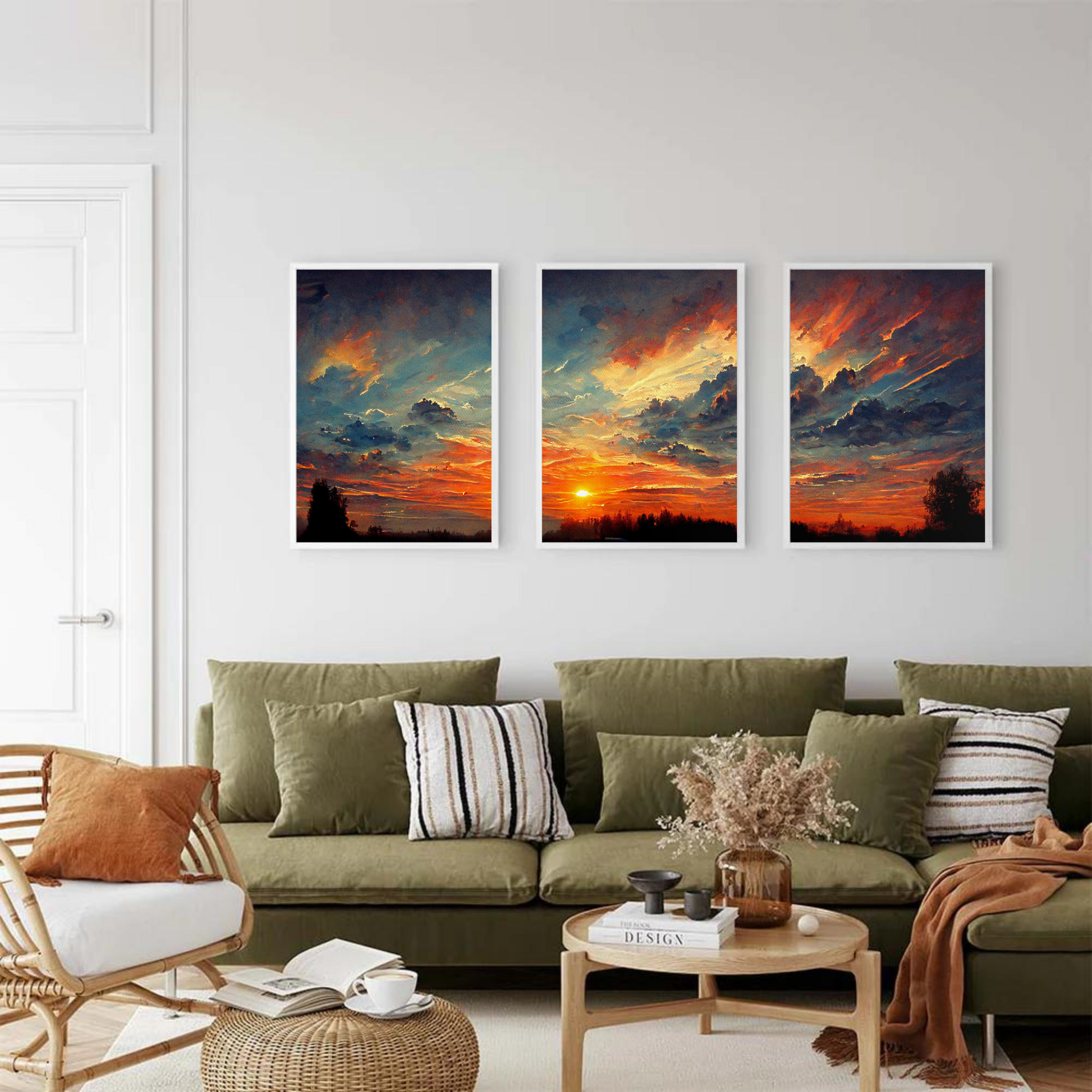 Sunset Glow 3-Piece Canvas Wall Art – Serene & Vibrant Modern Wall Art  Decor - Mycanvart 
