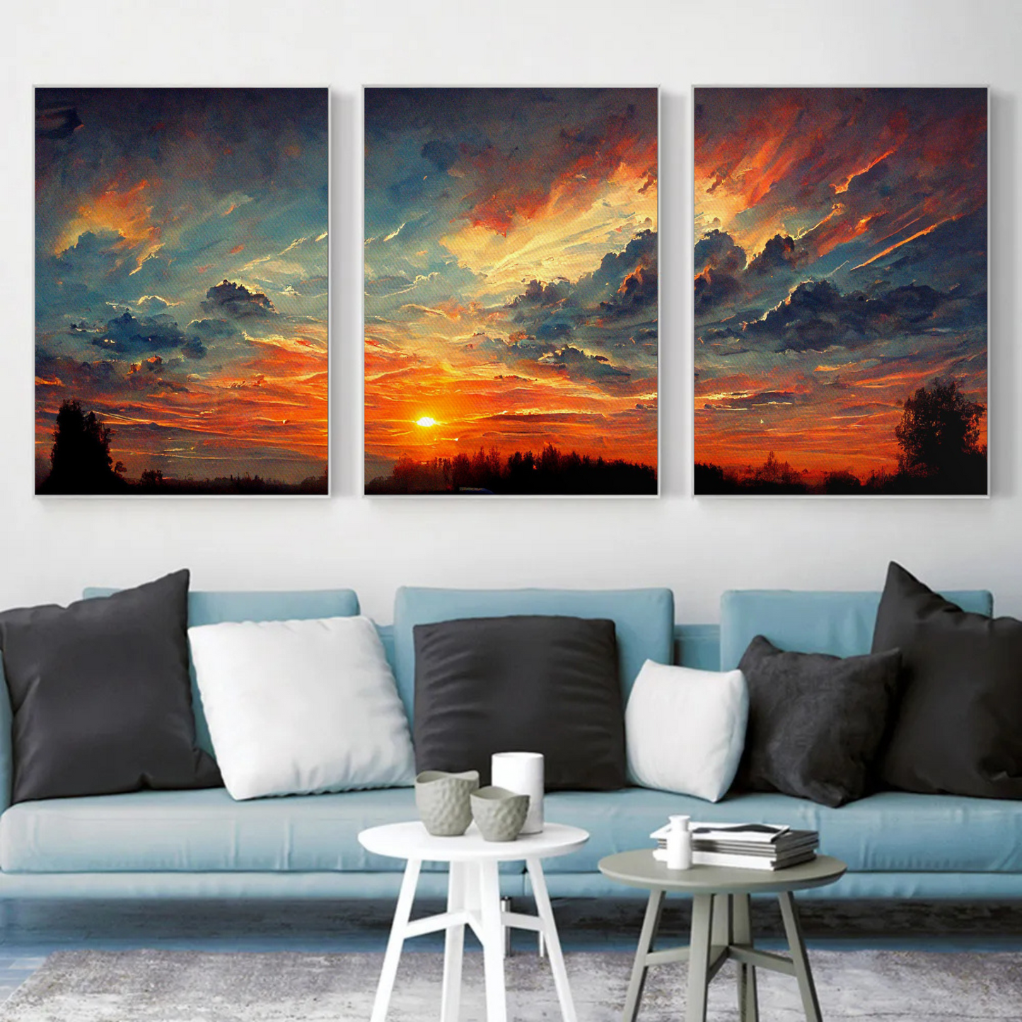 Sunset Glow 3-Piece Canvas Wall Art – Serene & Vibrant Modern Wall Art  Decor - Mycanvart 
