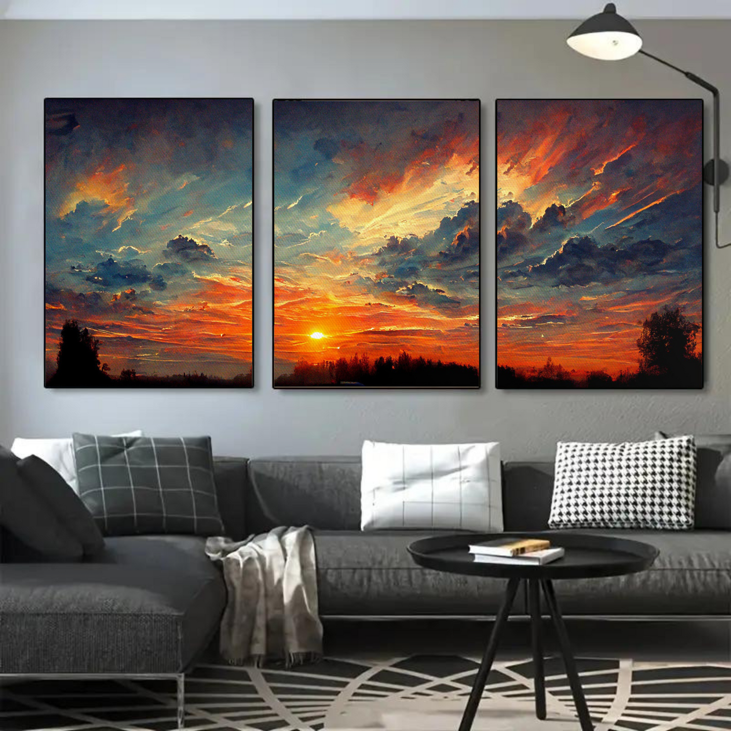 Sunset Glow 3-Piece Canvas Wall Art – Serene & Vibrant Modern Wall Art  Decor - Mycanvart 