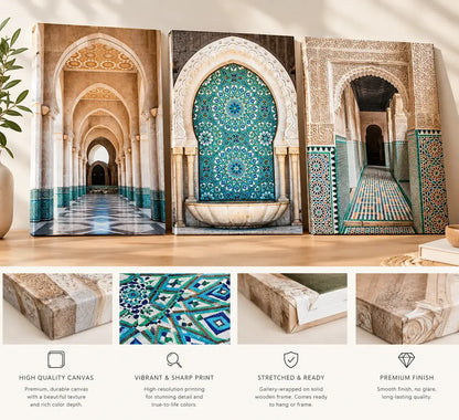 Moroccan Wall Art Set of 3 – Stretched Canvas Prints | MyCanvart