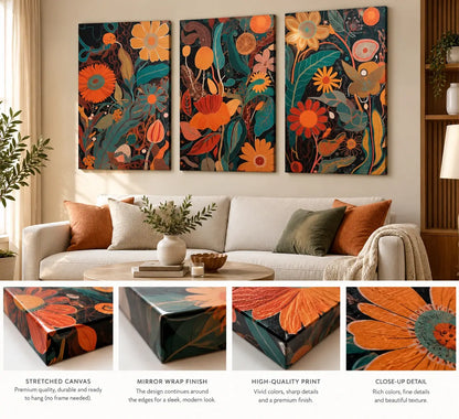 Botanical Wall Art Set of 3 – Abstract Canvas Prints | MyCanvart