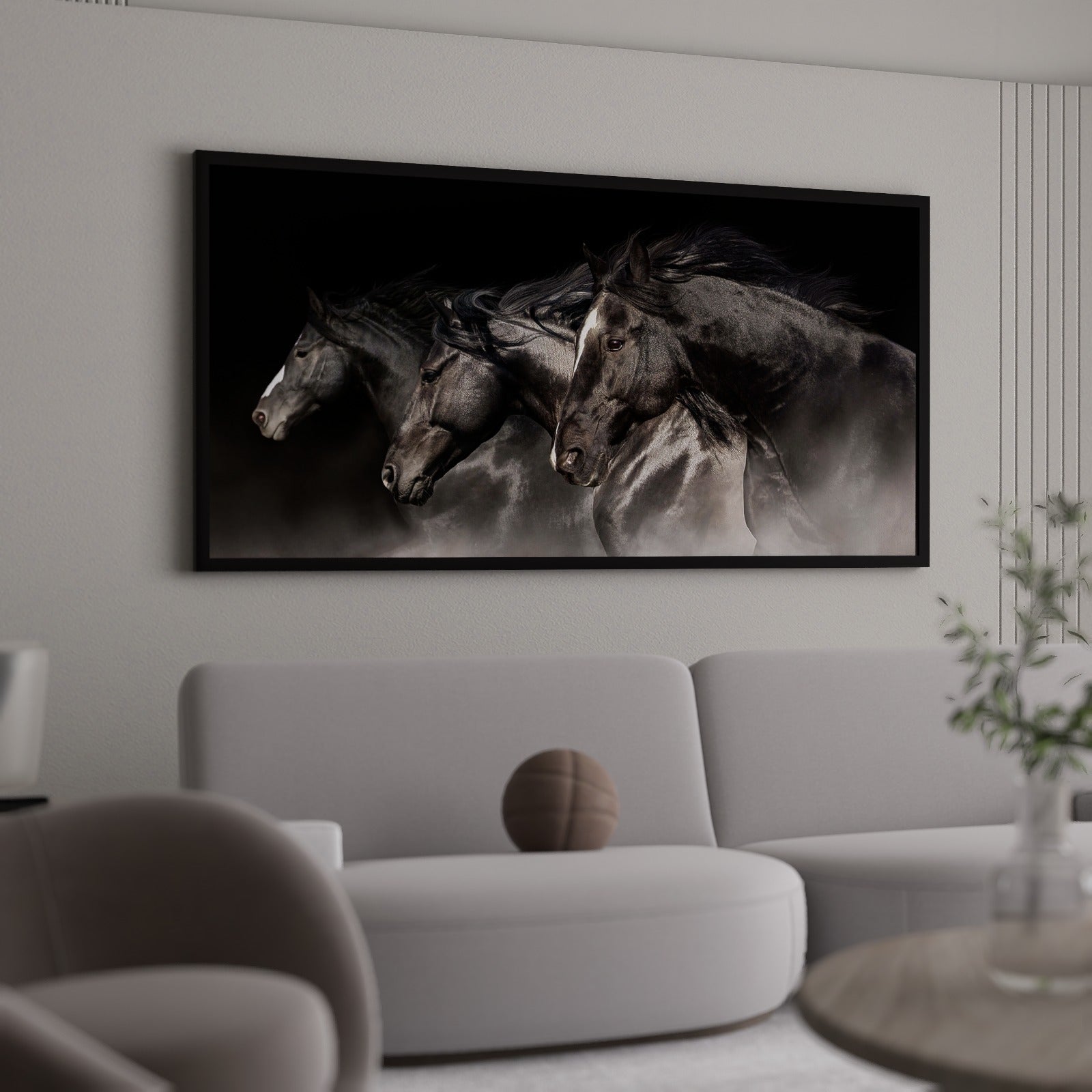 Horse Canvas Wall Art – Large Abstract Horse Painting for Living Room