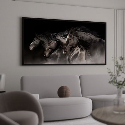 Horse Canvas Wall Art – Large Abstract Horse Painting for Living Room