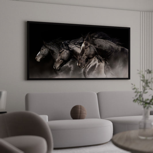 Horse Canvas Wall Art – Large Abstract Horse Painting for Living Room