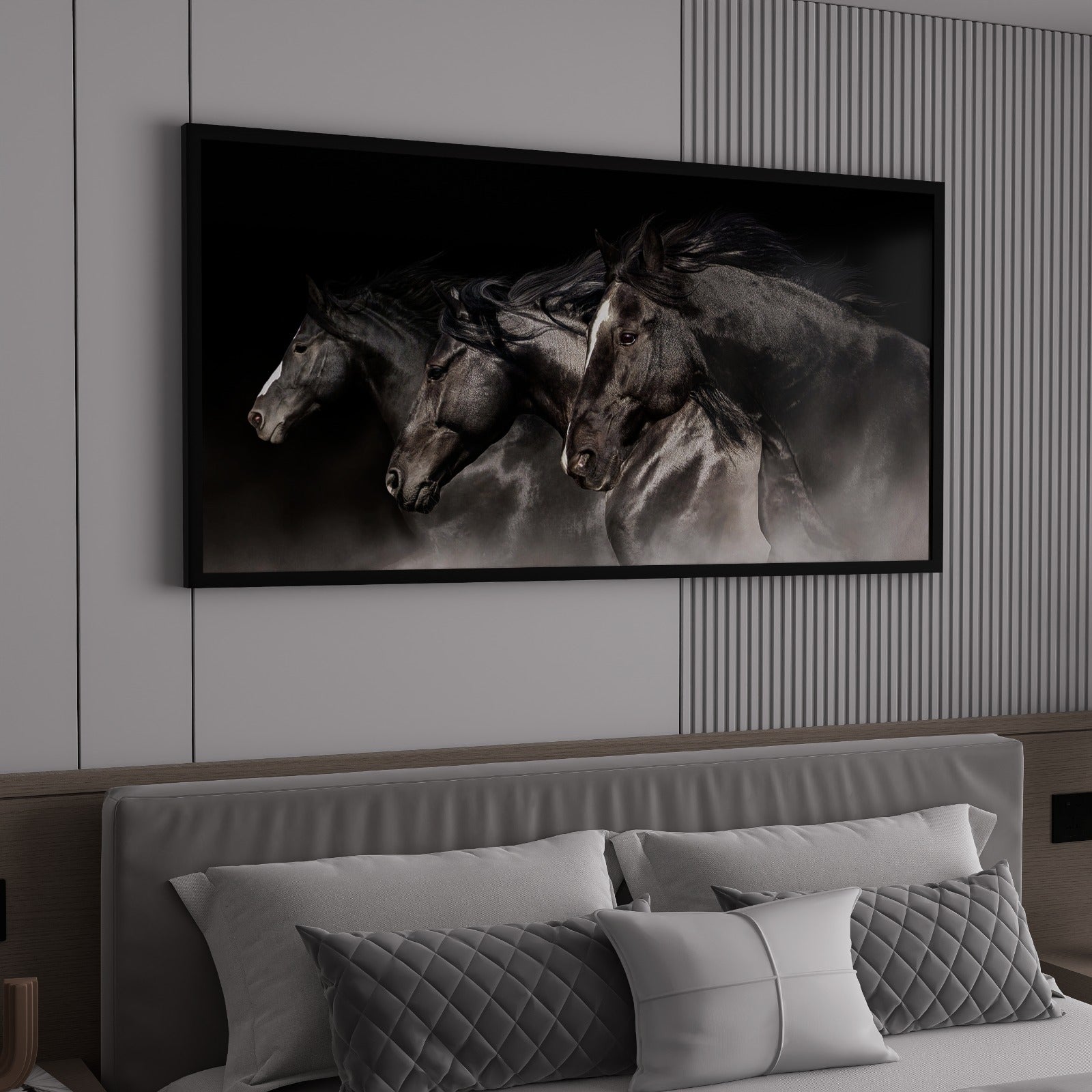 Horse Canvas Wall Art – Large Abstract Horse Painting for Living Room