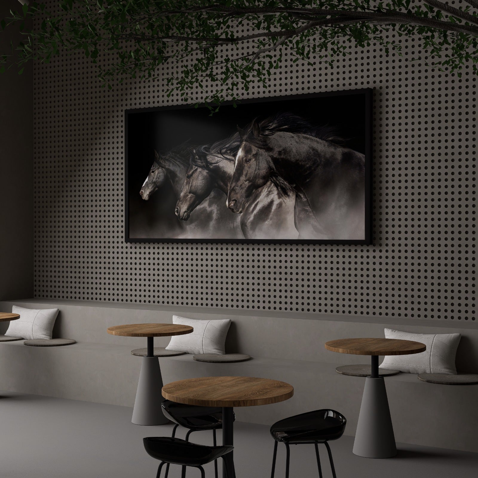 Horse Canvas Wall Art – Large Abstract Horse Painting for Living Room