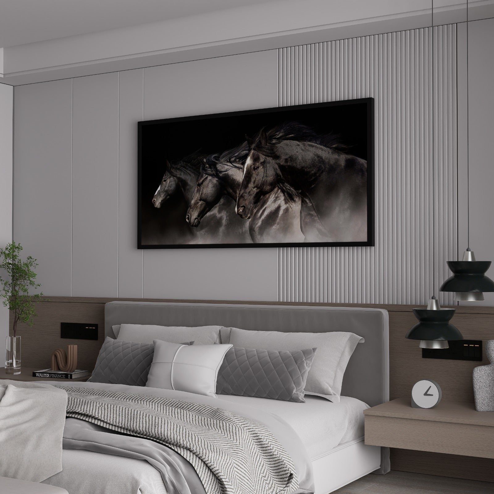 Horse Canvas Wall Art – Large Abstract Horse Painting for Living Room