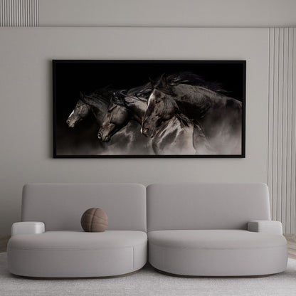 Horse Canvas Wall Art – Large Abstract Horse Painting for Living Room