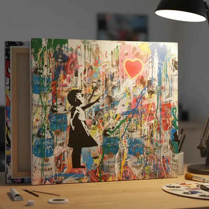 Girl Chasing Dreams - Banksy Style