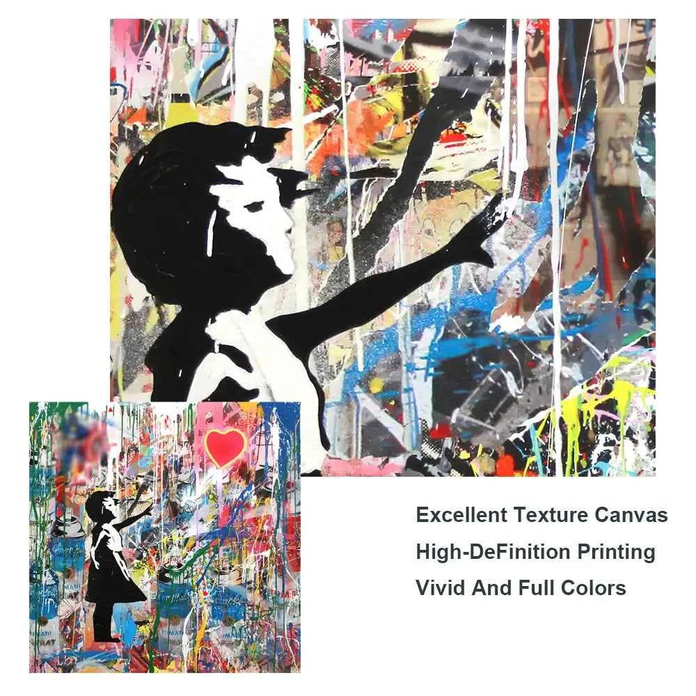 Girl Chasing Dreams - Banksy Style