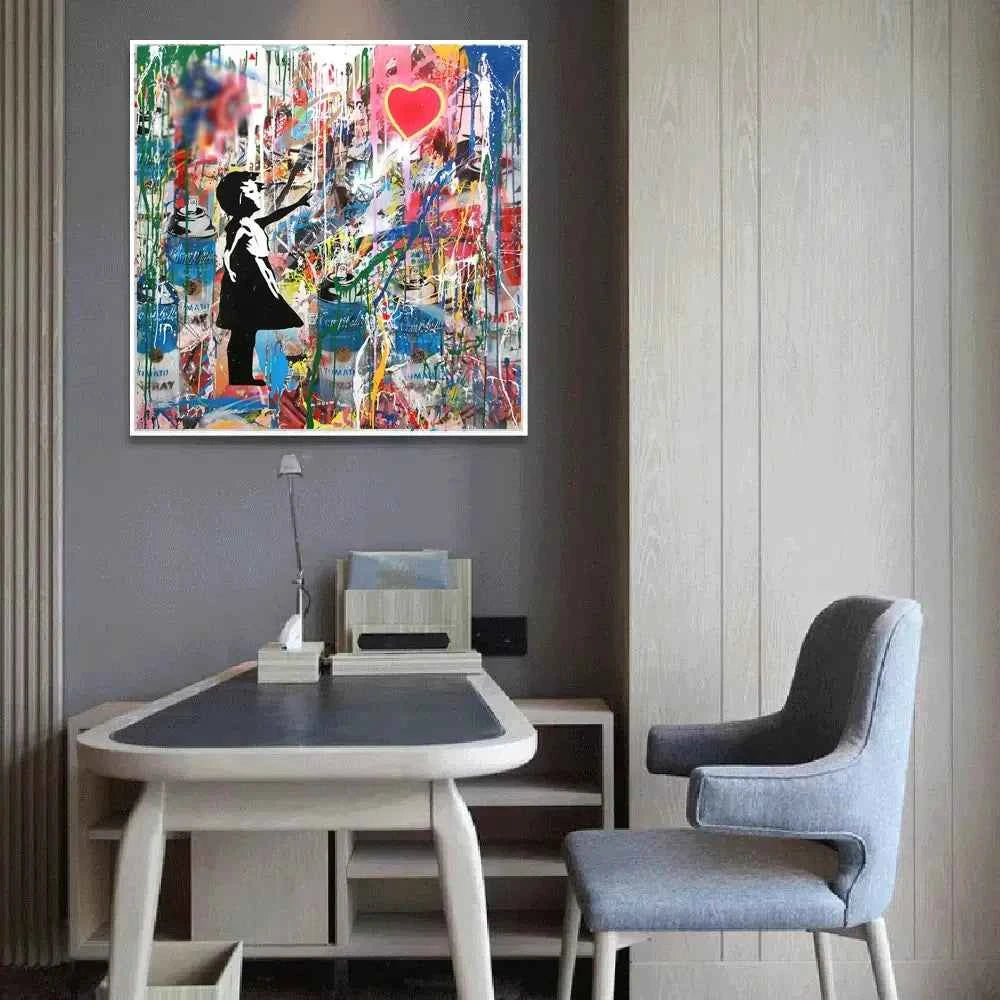 Girl Chasing Dreams - Banksy Style