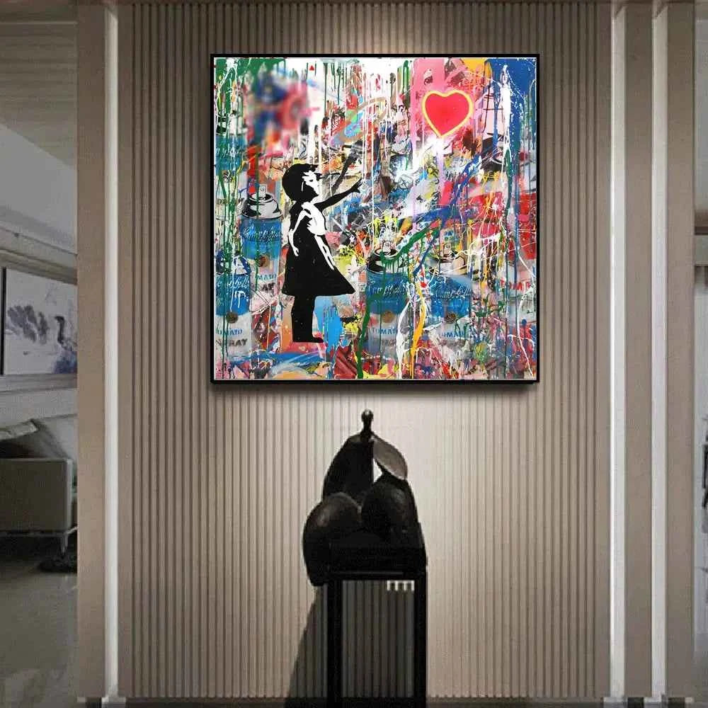 Girl Chasing Dreams - Banksy Style