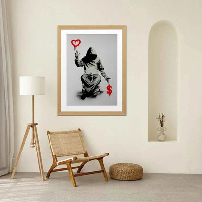 Banksy graffiti art - Hooded Figure