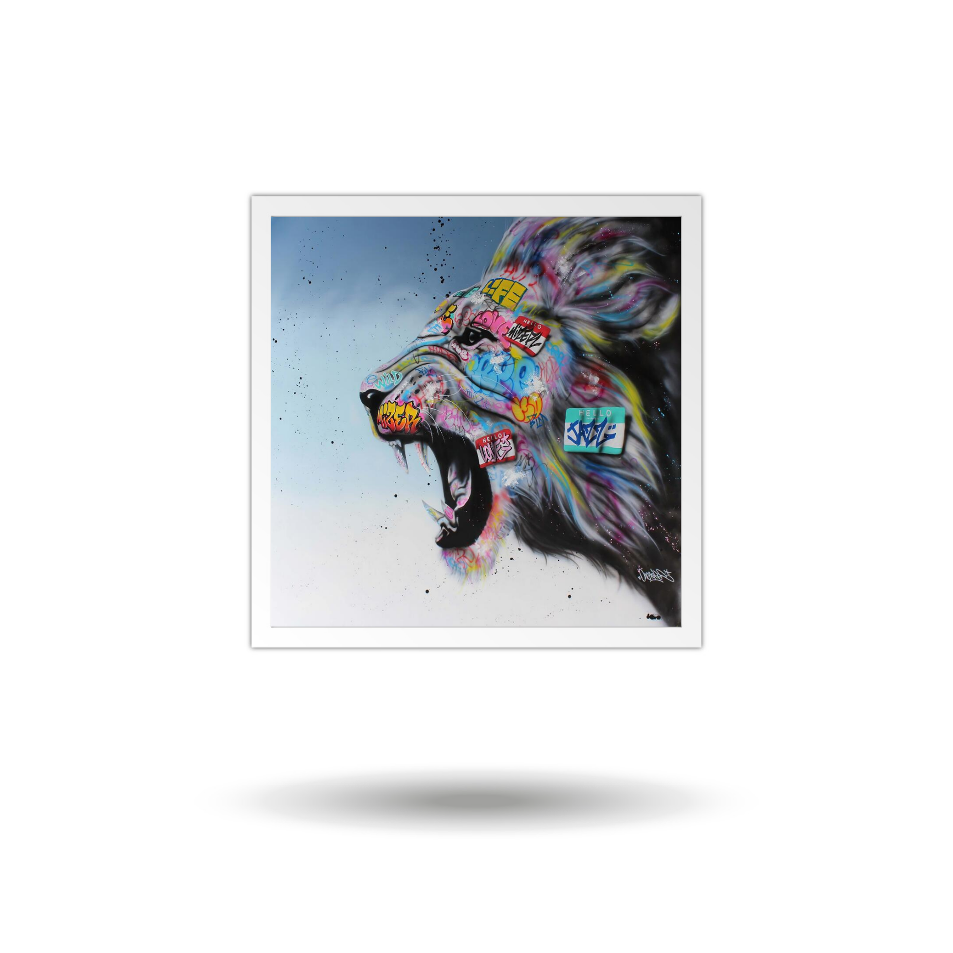 Abstract Graffiti Art Prints Lion Head Roaring Canvas Painting On Wall Decor Street Art Animal Posters For Living Room