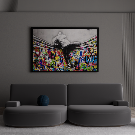 banksy art​ - Graffiti Wall Art - large wall art​ - graffiti on wall art