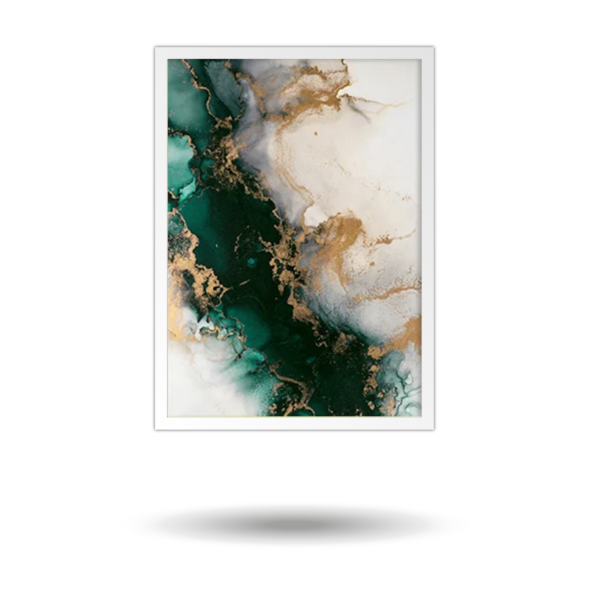 Modern Abstract Green Marble Wall Art – Nordic Style Canvas Prints for Living Room, Dining Room, Office & Interior Decor - Mycanvart 