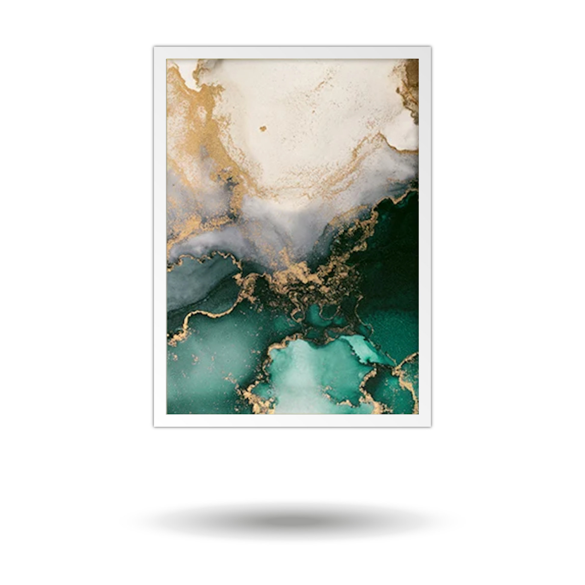 Modern Abstract Green Marble Wall Art – Nordic Style Canvas Prints for Living Room, Dining Room, Office & Interior Decor - Mycanvart 