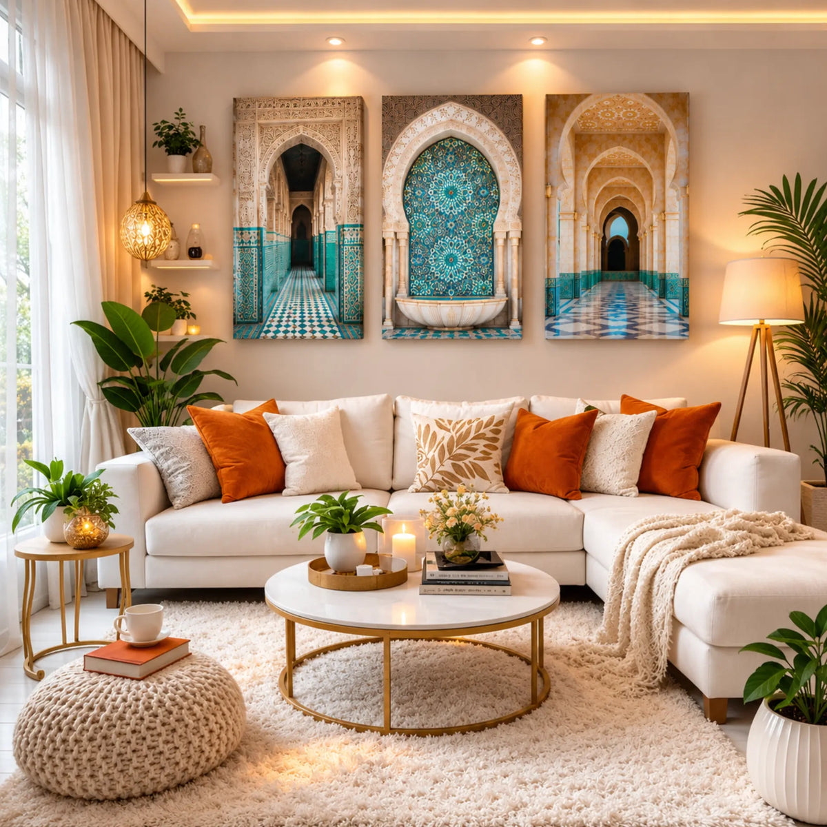 Moroccan Wall Art Set of 3 – Stretched Canvas Prints | Mycanvart