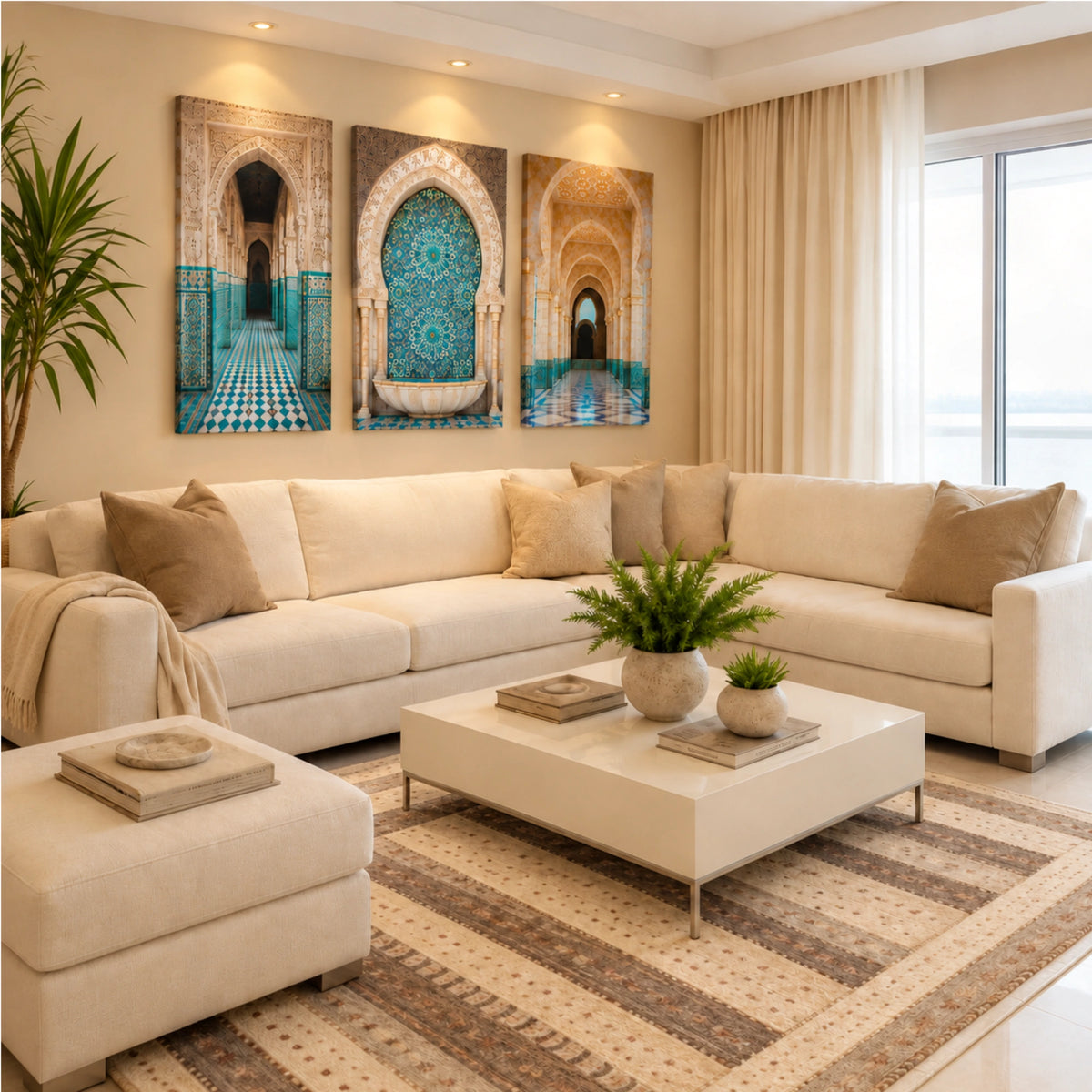 Moroccan Wall Art Set of 3 – Stretched Canvas Prints | Mycanvart