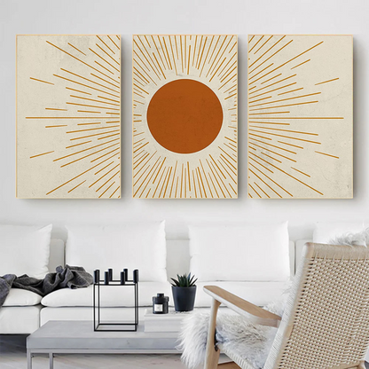 Set of 3 Boho Sun Sunshine Design – Stylish Home Decor - Mycanvart