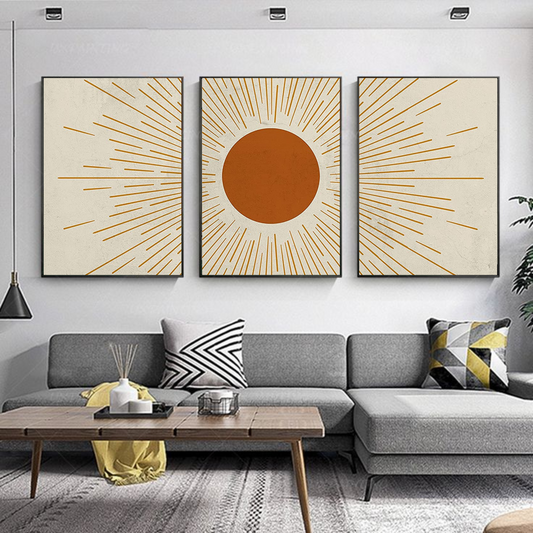 Set of 3 Boho Sun Sunshine Design – Stylish Home Decor - Mycanvart